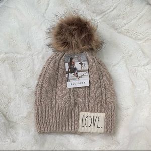 Rae Dunn | “Love” Beanie / Toque / Knit Hat - Oatmeal | Brand New